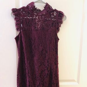 New Lace dress, Never worn.  Burgundy color.